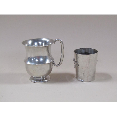 1594 - SILVER CHRISTENING TANKARD AND A ORIENTAL SILVER TOT