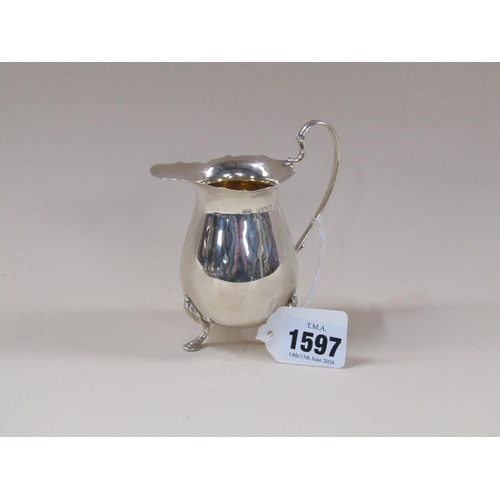 1597 - 20c SILVER CREAM JUG, WILLIAM BROADWAY AND CO. BIRMINGHAM 1993 4.5ozt