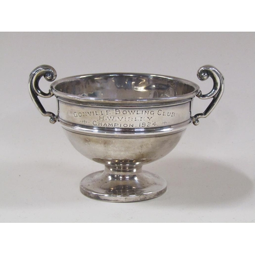 1598 - SILVER TROPHY CUP, SILVER NAPKIN RING, 3.2ozt