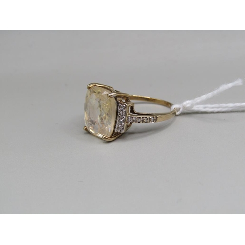 1600 - YELLOW GOLD NATURAL COLOUR YELLOW SAPPHIRE RING - SIZE L 1/2