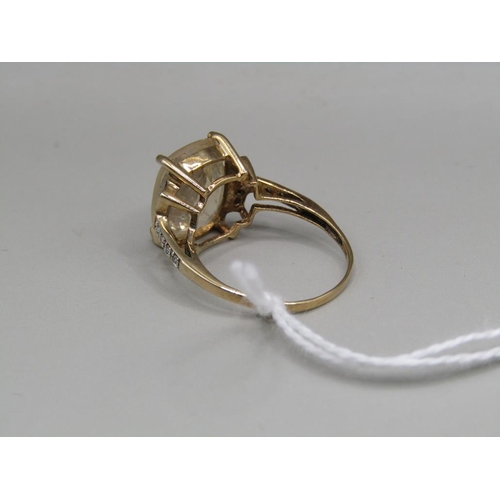 1600 - YELLOW GOLD NATURAL COLOUR YELLOW SAPPHIRE RING - SIZE L 1/2