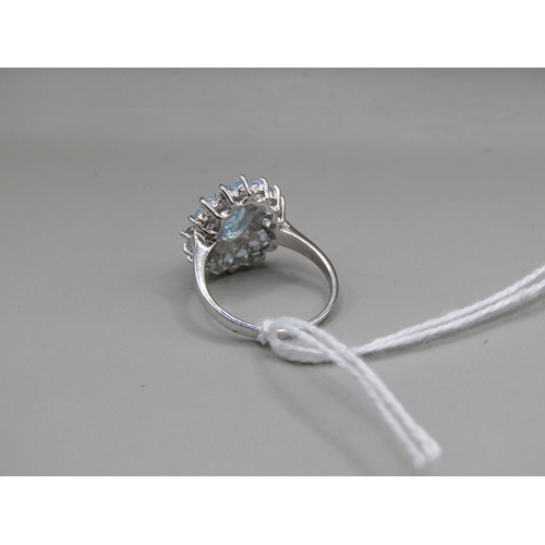 1616 - SILVER BLUE TOPAZ RINGS - SIZE N