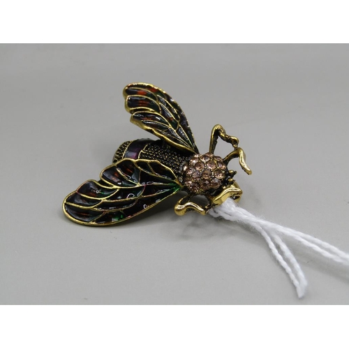 1634 - ENAMEL BUMBLE BEE BROOCH