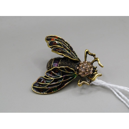 1634 - ENAMEL BUMBLE BEE BROOCH