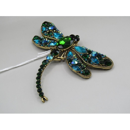 1635 - HUGE CRYSTAL DRAGONFLY BROOCH