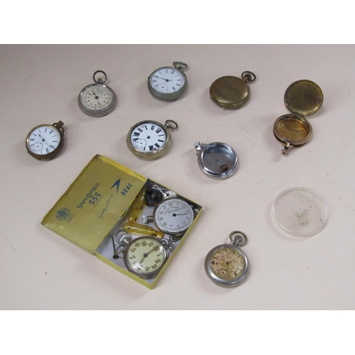 1649 - BOX OF POCKET WATCHES AND PARTS