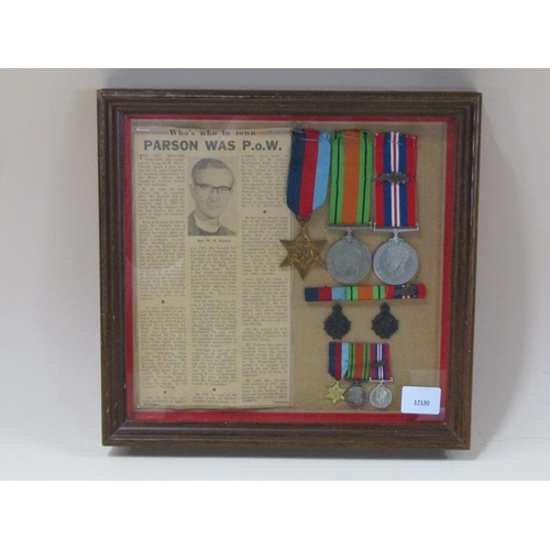 1668 - SECOND WORLD WAR F/G MILITARY MEDALS RELATING TO THE REV. WILFRED PARSONS, SOUVENIR HANDKERCHIEFS PL... 