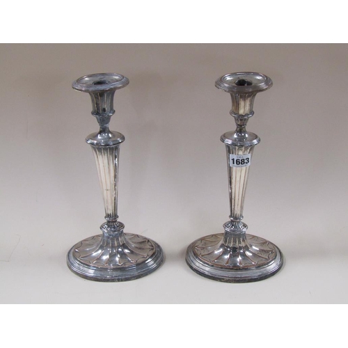 1683 - PAIR OF SILVER PLATED CANDLESTICKS