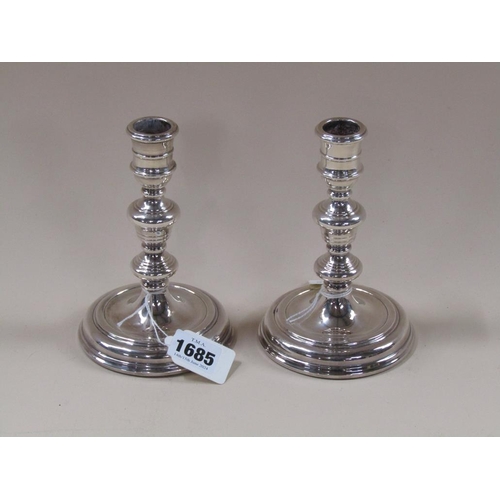 1685 - PAIR OF SILVER PLATED CANDLESTICKS