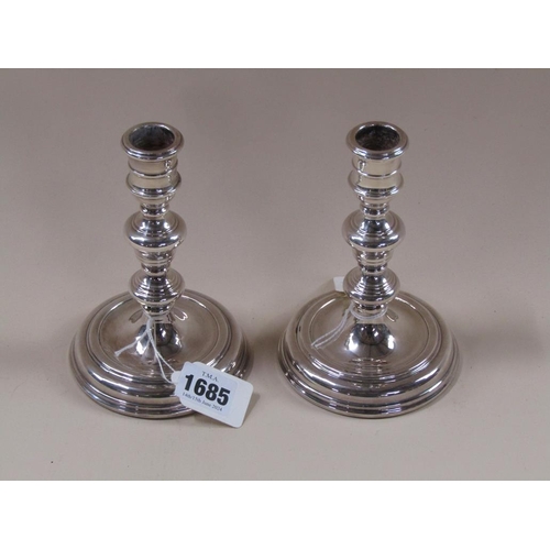 1685 - PAIR OF SILVER PLATED CANDLESTICKS