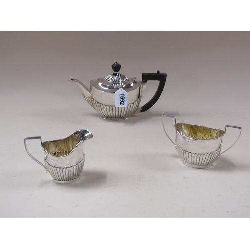 1692 - SILVER THREE PIECE TEASET - 16.4ozt