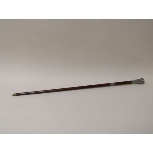 1414 - SWORD STICK WITH SILVERED JEWELLED HANDLE