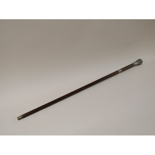 1414 - SWORD STICK WITH SILVERED JEWELLED HANDLE