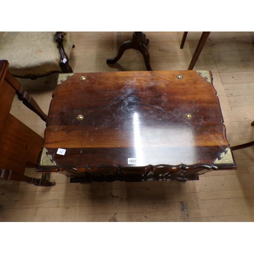 1903 - BRASS DECORATED HARDWOOD COFFER