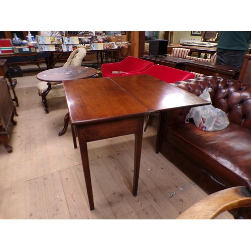 1908 - 19c MAHOGANY FOLD OVER TEA TABLE 86 x 74 cms