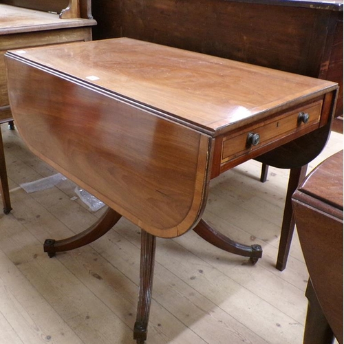 1945 - GEORGIAN INLAID MAHOGANY SOFA TABLE 91 x 75cms