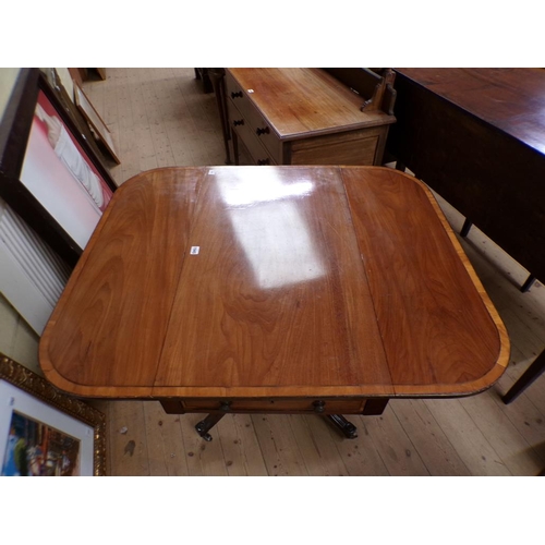 1945 - GEORGIAN INLAID MAHOGANY SOFA TABLE 91 x 75cms