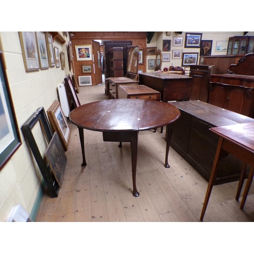 1946 - 19c MAHOGANY DROP LEAF TABLE 115 x 71cms