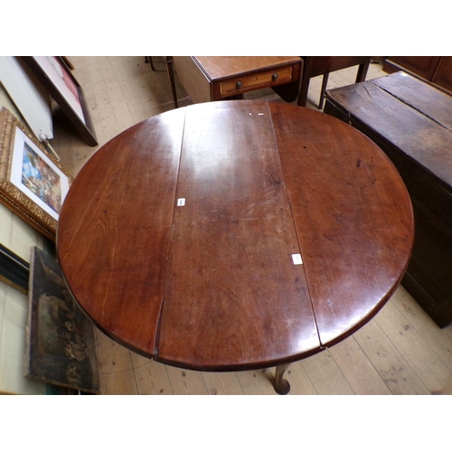 1946 - 19c MAHOGANY DROP LEAF TABLE 115 x 71cms