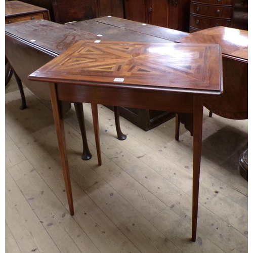 1947 - INLAID MAHOGANY SINGLE DRAWER OCCASIONAL TABLE 68 x 79 cms