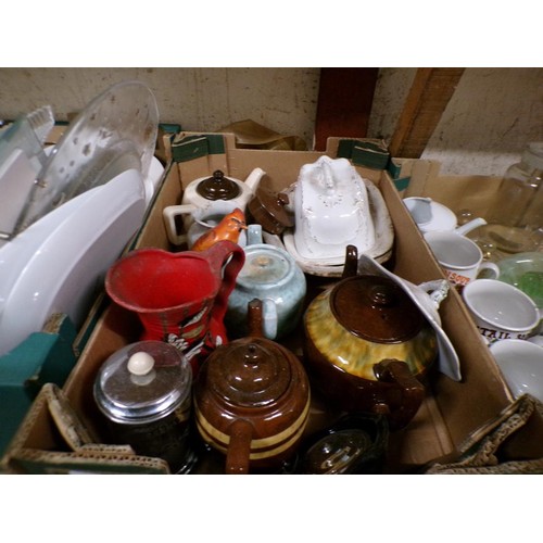 115 - TWO BOXES OF MIXED CERAMICS AND GLASS