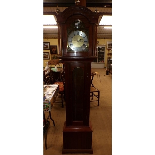 1297 - 20C TEMPUS FUSEE MAHOGANY LONGCASE CLOCK, 215CM H