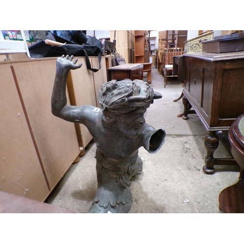 866 - BRONZED FIGURE OF A MERMAN, A/F