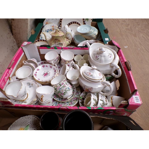 131 - BOX OF TEAWARE TO INCL DERBY