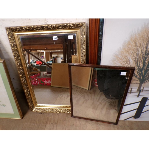 160 - ENGRAVINGS, PRINTS & GILT FRAMED MIRROR