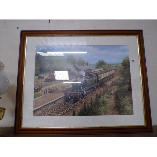 19 - FRAMED STEAM ENGINE PRINT