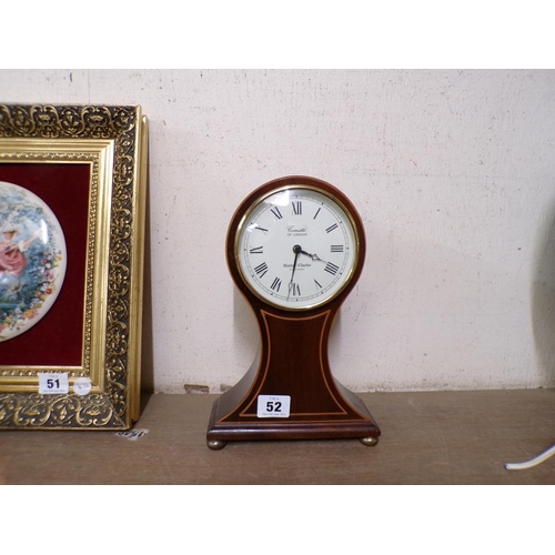 52 - COMITTI OF LONDON EDWARDIAN STYLE MAHOGANY CASED MANTEL CLOCK