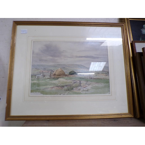 143 - FRAMED WATERCOLOURS, PLAQUE ETC