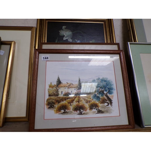 144 - COLLECTION OF FRAMED PICTURES & PRINTS TO INCL STILL LIFE