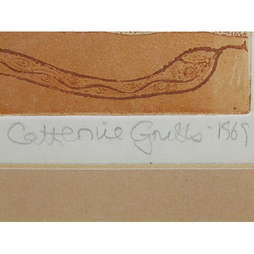1202 - CATHERINE GRUBB 1969 - EVE, COLOURED PRINT 4/25, F/G, 42CM X 37CM