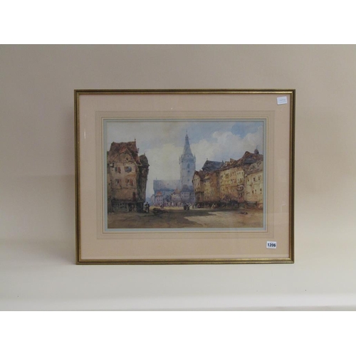 1206 - W CALLOW 1857 - FREVES, SIGNED WATERCOLOUR, F/G, 34CM X 50CM