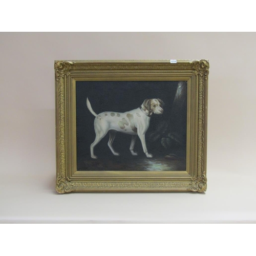 1210 - UNSIGNED - PORTRAIT OF A DOG, OIL ON CANVAS, FRAMED, 49CM X 59CM