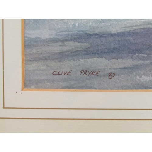 1216 - CLIVE PRYKE - PAIR, SAILING VESSELS & BEACHED FISHING BOAT, SIGNED WATERCOLOURS, EACH F/G, 32CM X 44... 