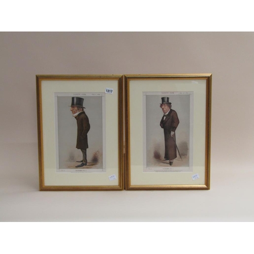 1217 - PAIR OF VANITY FAIR SPY PRINTS; FRAMED COLOURED PRINT - ENTRANCE TO THE CAVE OF SMEME