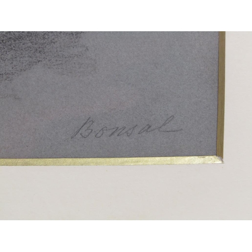 1219 - PETER DE WINT - MILL AT BONSALL DERBYSHIRE, B&W CHALK ON GREY PAPER FROM SKETCH BOOK, F/G, 17CM X 25... 