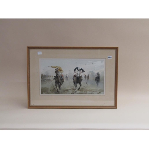 1226 - HARRY SHELDON - HELL FOR LEATHER, SIGNED WATERCOLOUR, F/G