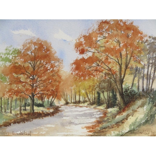 1231 - JENNIFER KING 97 - WHITELEAF, SIGNED AND TITLED WATERCOLOUR, F/G, 21CM X 26CM