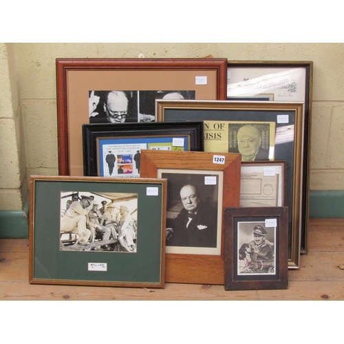 1247 - COLLECTION OF EIGHT PICTURES AND PRINTS RELATING TO WINSTON CHURCHILL