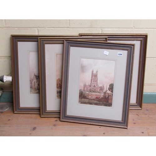 1256 - JOHN LEWIS PETIT - SERIES OF FOUR CHURCHES AND CATHEDRALS, EACH F/G, APPROX 32CM X 24CM