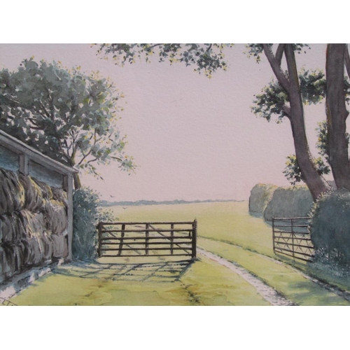 1260 - TWO PAINTINGS - BASIL ELLIOT, EVENING SHADOWS & UNSIGNED, CHURCH GARDEN