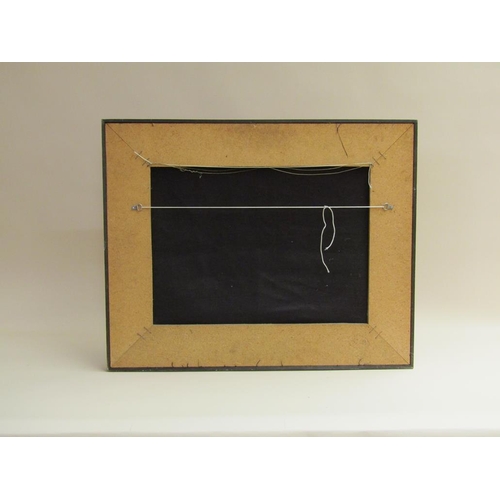 1267 - S B JOHNSON - ABSTRACT RELIEF OIL - PIG, FRAMED, 47CM X 62CM