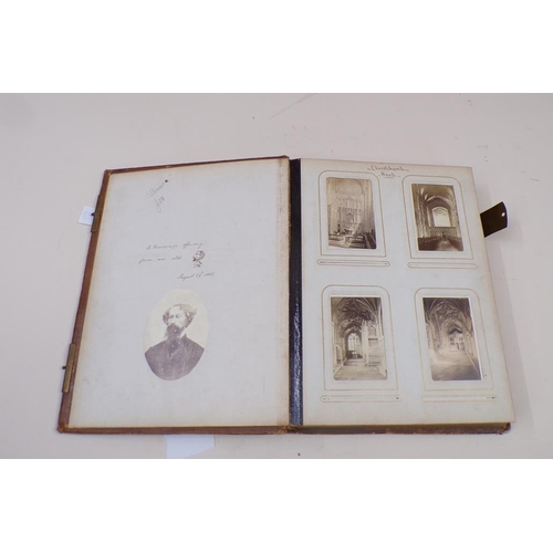 1327 - LATE VICTORIAN PHOTO ALBUM WITH PHOTOS