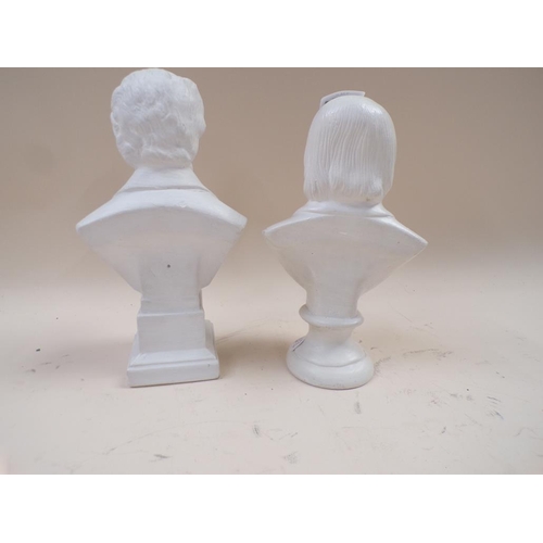 1371 - TWO PARIAN BUSTS OF COMPOSERS - SCHUMANN & CHOPIN - 27CM H