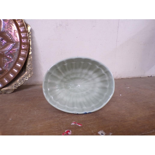 44 - TRANSFER PRINTED BLUE AND WHITE IRONSTONE JELLY MOULD