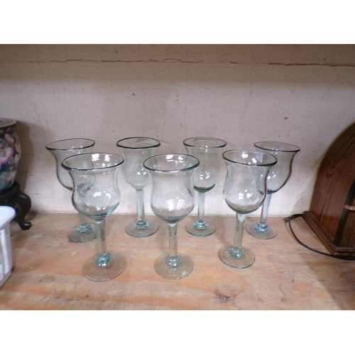 67 - ART GLASS GOBLETS