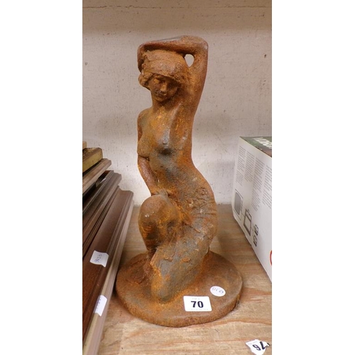 70 - CAST IRON ORNAMENT - NUDE